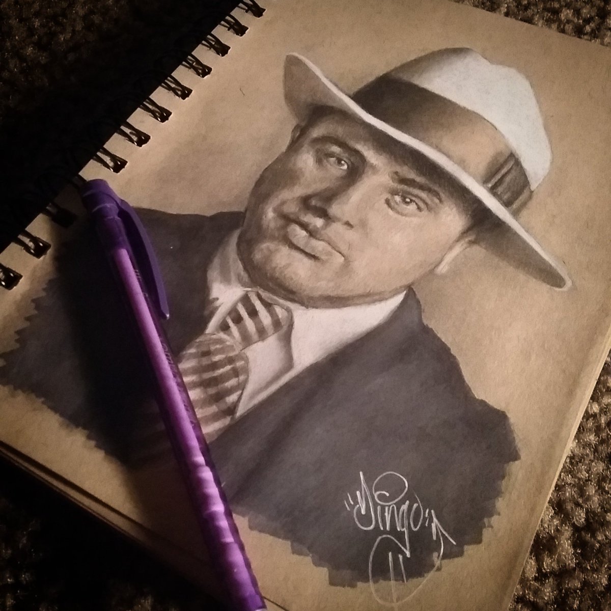 1200x1200 Ese Dingo On Twitter Al Capone Pencil Drawing - Al Capone Sketch