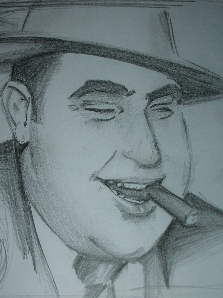 768x1024 Sketch Al Capone Drawings Sketches And Drawings - Al Capone Sketch