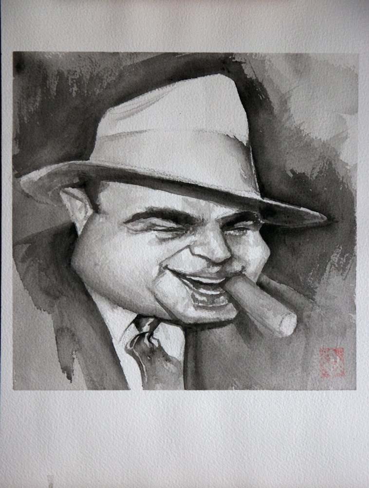 758x1000 Al Capone Khasis Lieb Caricature Amp Illustration - Al Capone Sketch