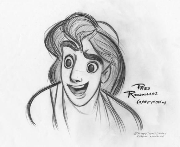585x479 Concept Art Of Aladdin Drawing Concept Art - Aladdin Sketch