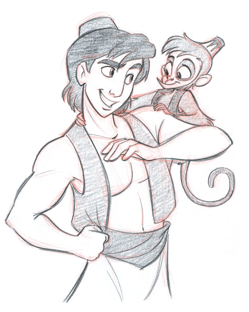 800x1000 Aladdin And Abu Sketch By Tombancroft - Aladdin Sketch