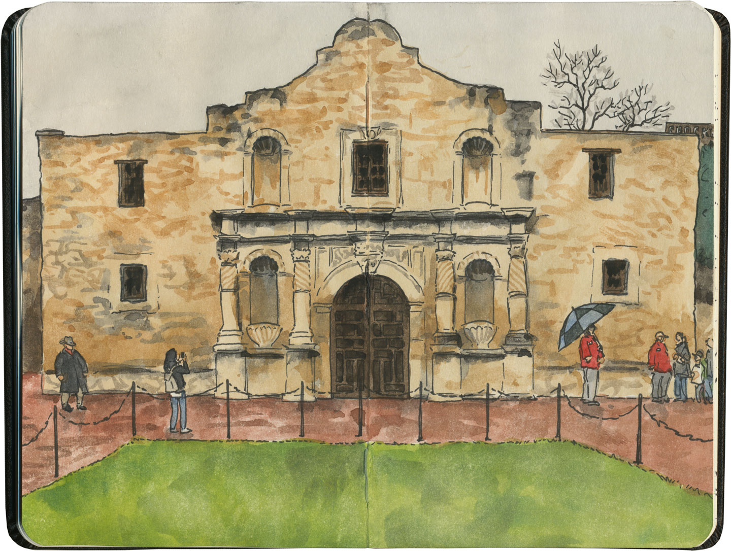 1440x1086 Remember The Alamo Drawn The Road Again - Alamo Sketch