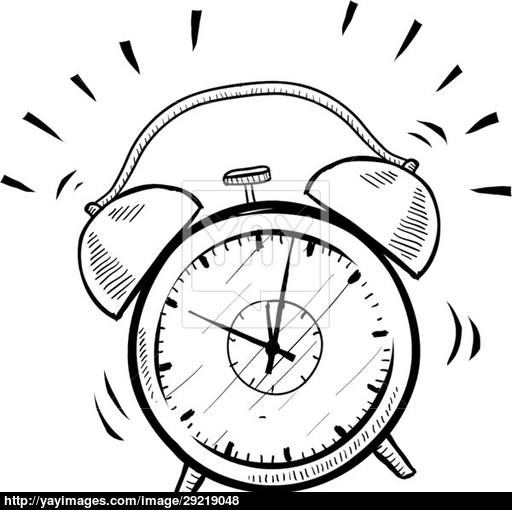 512x510 Retro Alarm Clock Vector Sketch Vector - Alarm Clock Sketch