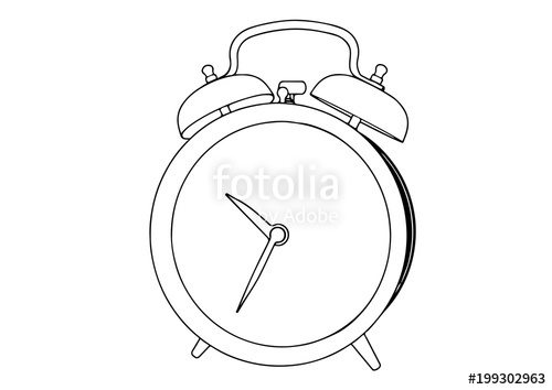 500x354 Sketch Of The Alarm Clock Vector Stock Image And Royalty Free - Alarm Clock Sketch