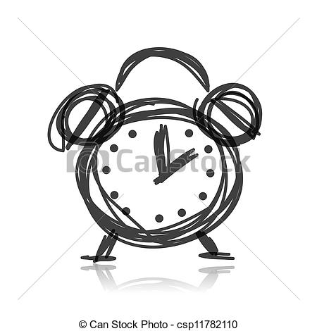 450x470 Sketch Of Alarm Icon For Your Design. - Alarm Sketch