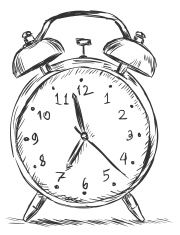 180x235 Vector Sketch Illustration - Alarm Sketch