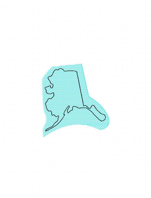 489x640 Alaska State Sketch Embroidery Design - Alaska Sketch