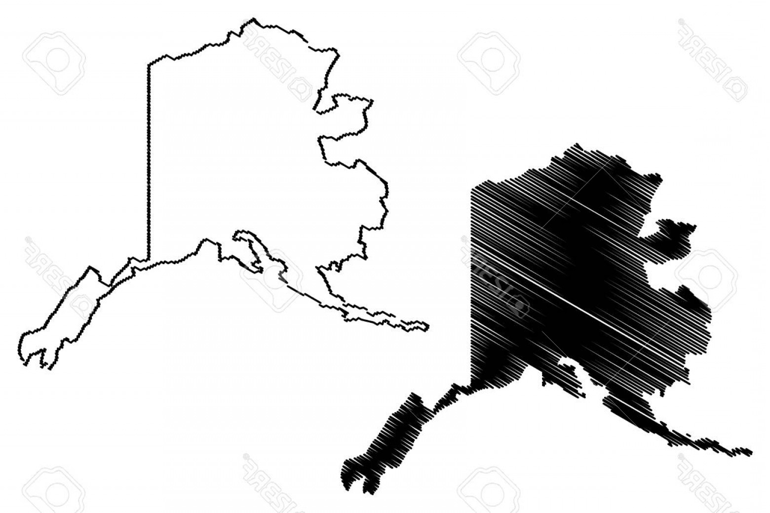 1560x1039 Photostock Vector Alaska Map Vector Illustration Scribble Sketch - Alaska Sketch
