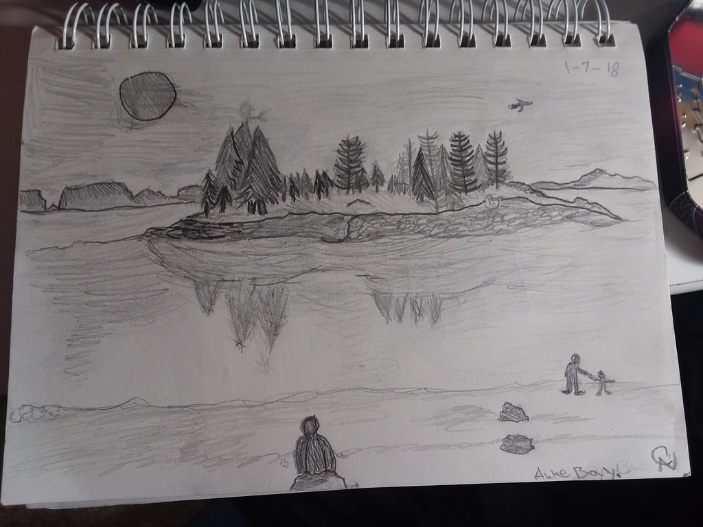 1024x768 Sketch Of Auke Bay, Juneau, Alaska By Firewolf42198 - Alaska Sketch
