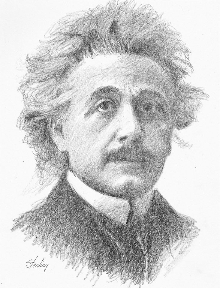 733x960 Albert Einstein High Quality Drawing Drawing Skill - Albert Einstein Sketch