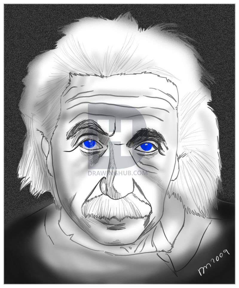 800x964 How To Draw Albert Einstein, Step By Step, Drawing Guide, By - Albert Einstein Sketch