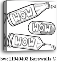 185x200 Canvas Print Of Wow Drugs And Alcohol Sketch Barewalls Posters - Alcohol Sketch