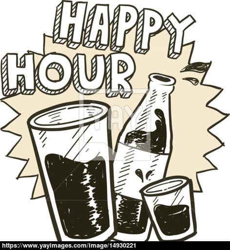 472x512 Happy Hour Alcohol Sketch Vector - Alcohol Sketch