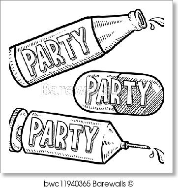 362x382 Art Print Of Drug And Alcohol Party Sketch Barewalls Posters - Alcohol Sketch