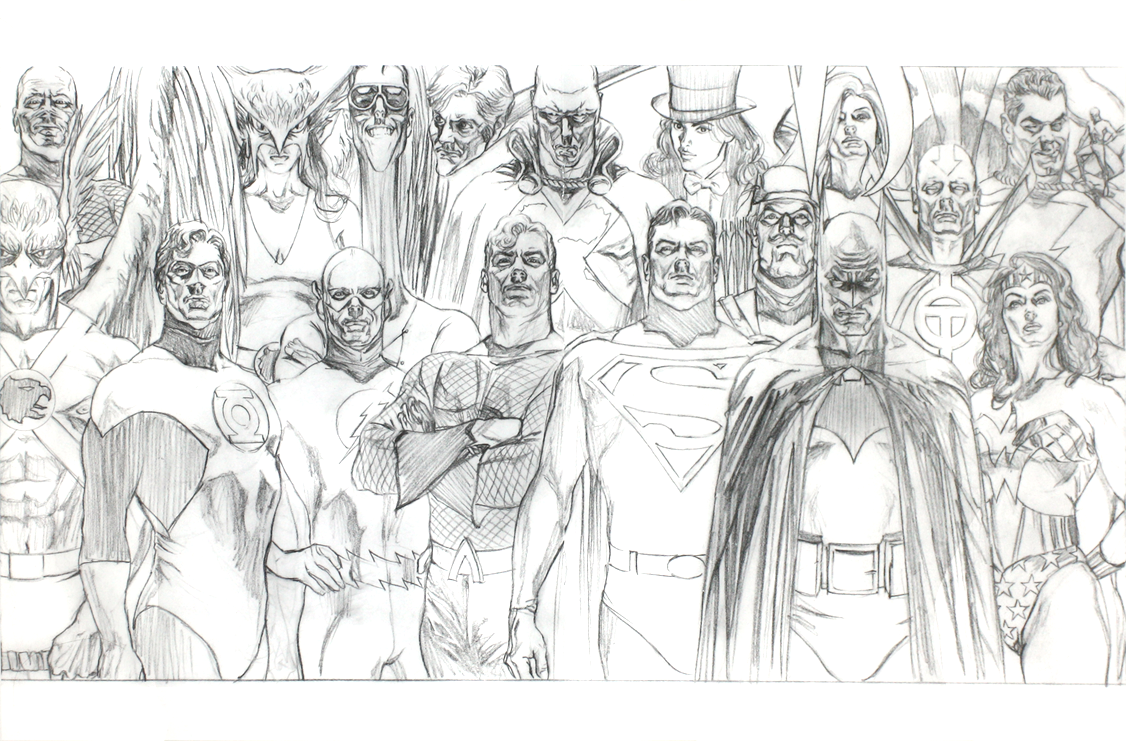 1126x741 Autographed Copy Rough Justice The Dc Comics Sketches Of Alex - Alex Sketch