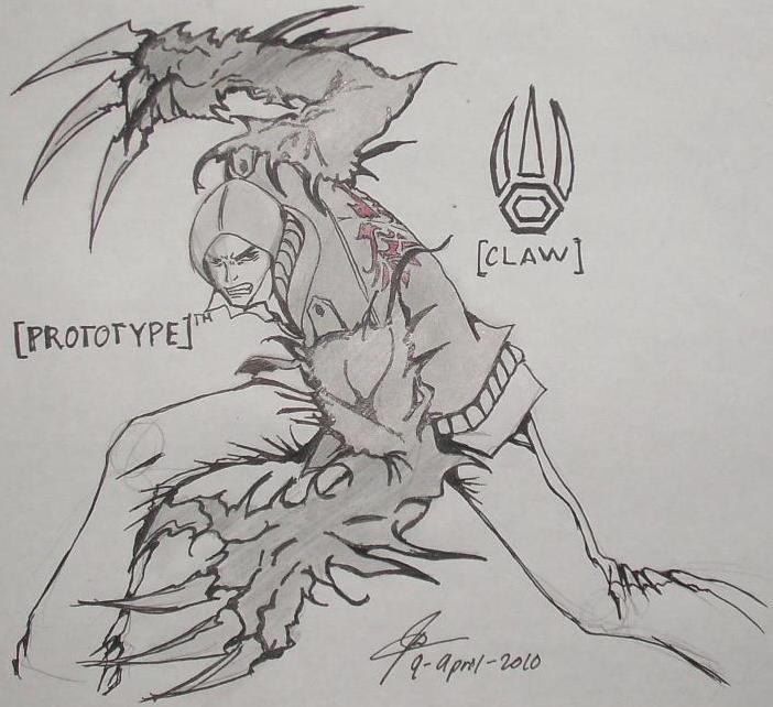 702x642 Alex Mercer Claw Sketch By Jhuino69 - Alex Sketch