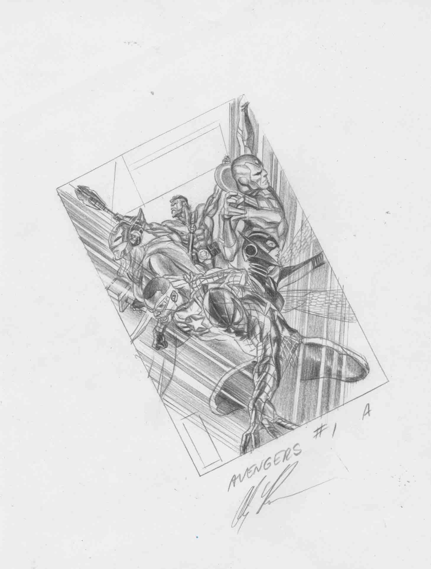1459x1924 Alex Ross Avengers - Alex Sketch