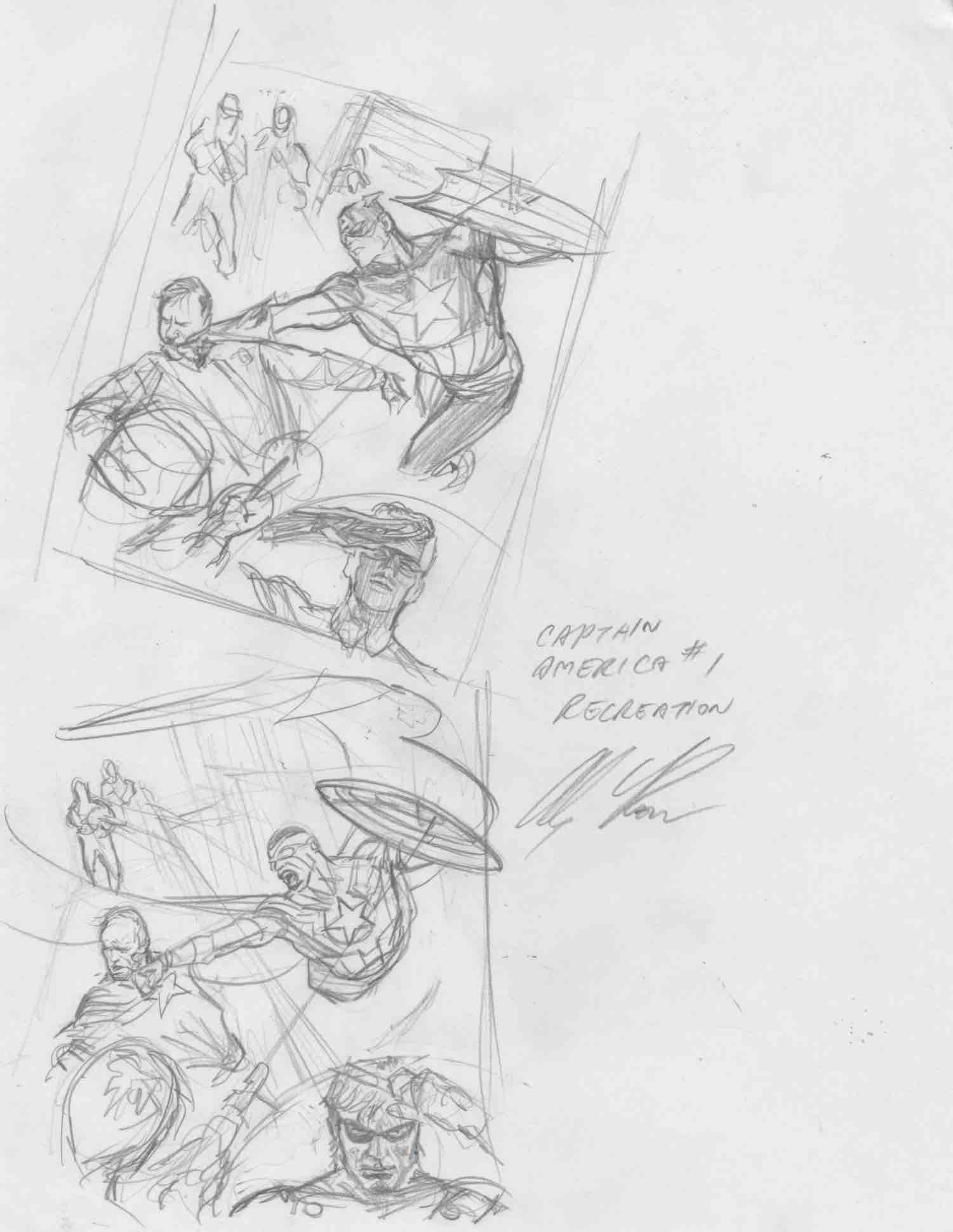 1501x1941 Alex Ross Captain America Recreation Sketch - Alex Sketch