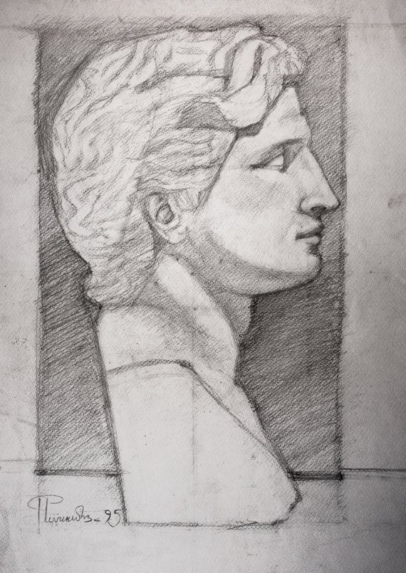 570x805 Alexander The Great Pencil Sketch Study Original Drawing On Etsy - Alexander The Great Sketch