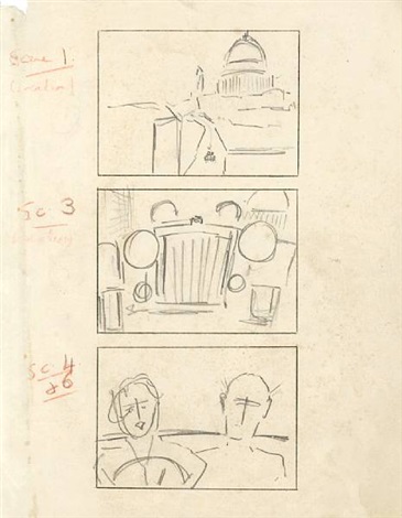 365x470 Untitled Storyboard Sketches For Stage Fright 8 Others 9 Works By - Alfred Hitchcock Sketch