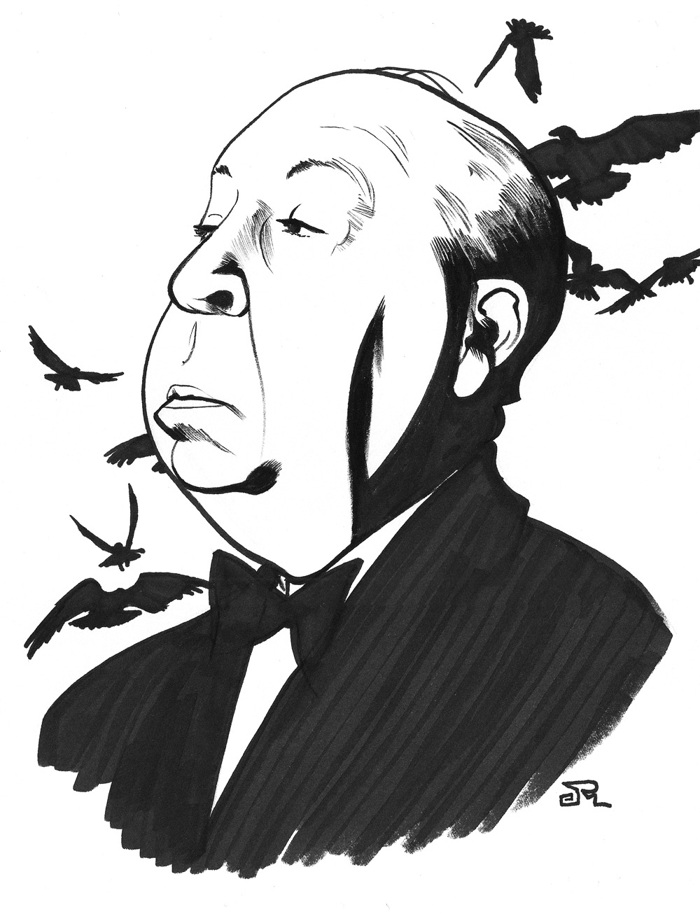 1000x1306 Alfred Hitchcock The Hitchcock Report - Alfred Hitchcock Sketch