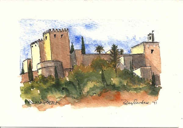600x419 Have Dogs, Will Travel Sketches In Spain - Alhambra Sketch