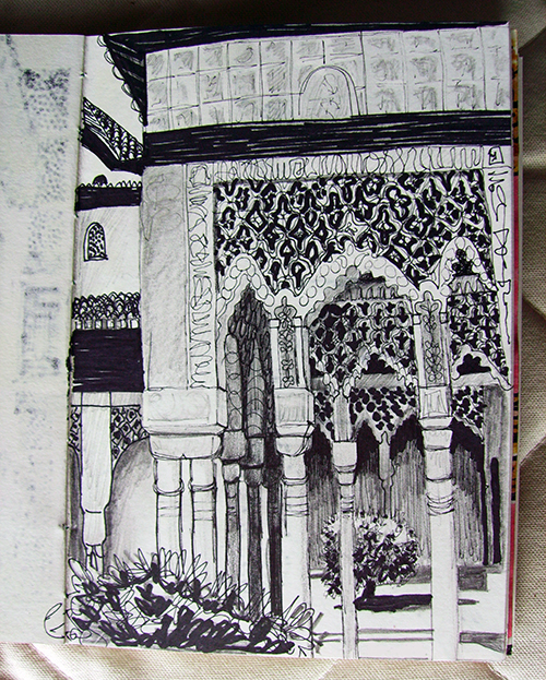 500x623 Weekly Sketch Alhambra 040812 Cat Among The Pigeons Press - Alhambra Sketch