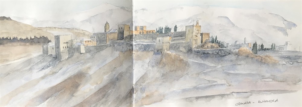 1000x356 Alhambra Sketch By Paul Elliott - Alhambra Sketch