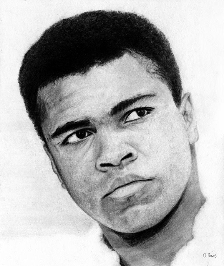 761x900 Muhammad Ali Pencil Drawing Drawing By David Rives - Ali Sketch