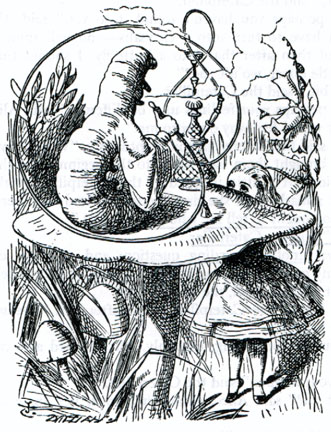 331x432 Alice Meets The Caterpillar Illustration By John Tenniel For - Alice In Wonderland Caterpillar Sketch