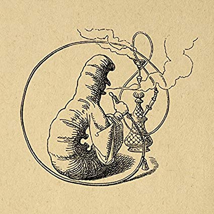 425x425 Hooka Smoking Caterpillar Print Alice In Wonderland - Alice In Wonderland Caterpillar Sketch