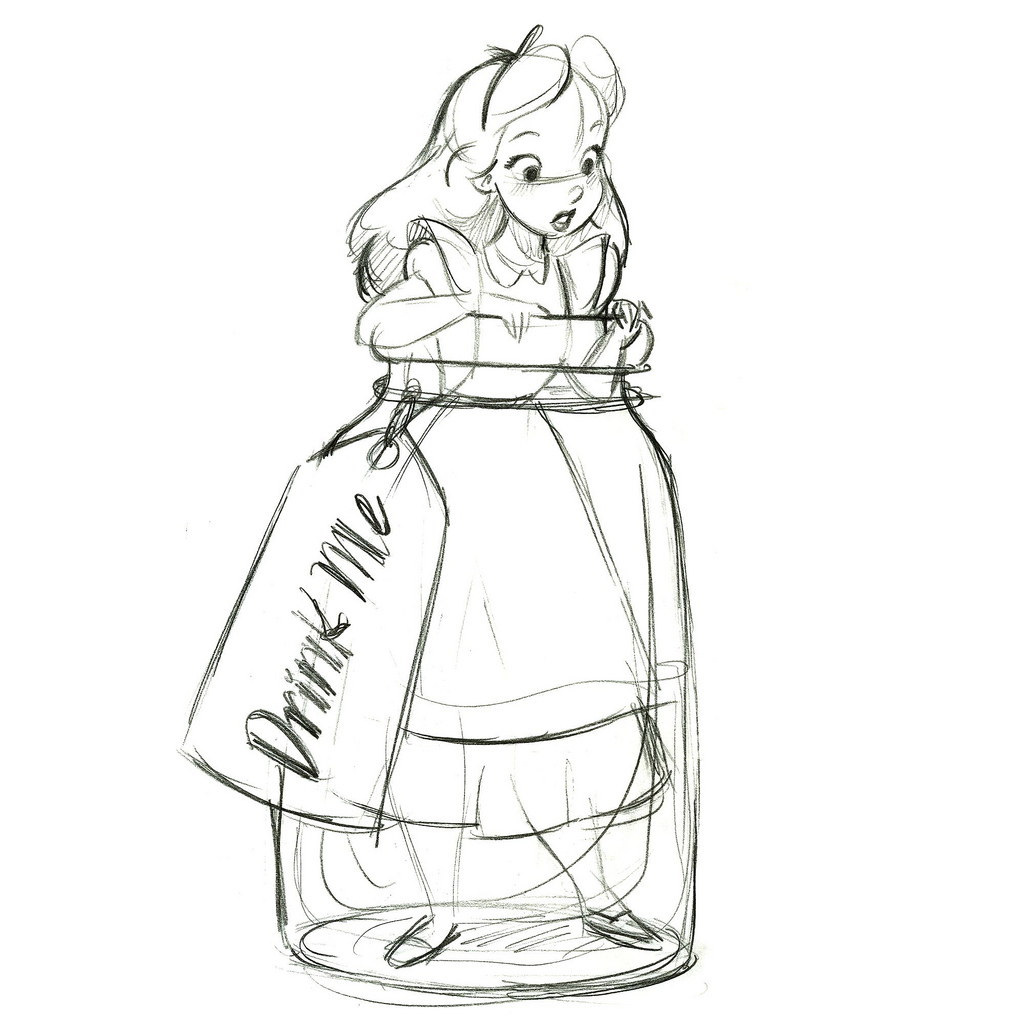 1024x1024 Drink Me' Alice In Wonderland Ornament - Alice In Wonderland Sketches