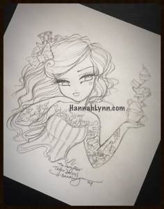 236x300 Original Sketch Alice Wonderland Tea Party Drawing Hannah Lynn - Alice In Wonderland Sketches