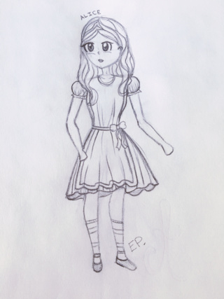 320x427 Alice In Wonderland Sketch - Alice Sketch