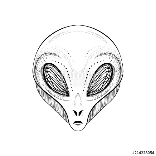 Alien Head Sketch at PaintingValley.com | Explore collection of Alien ...