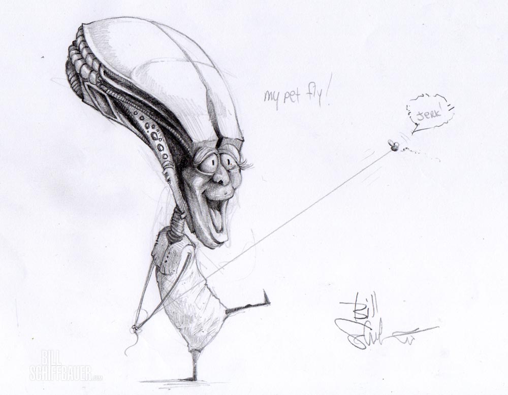 1000x778 Sketch Of The Day - Alien Head Sketch