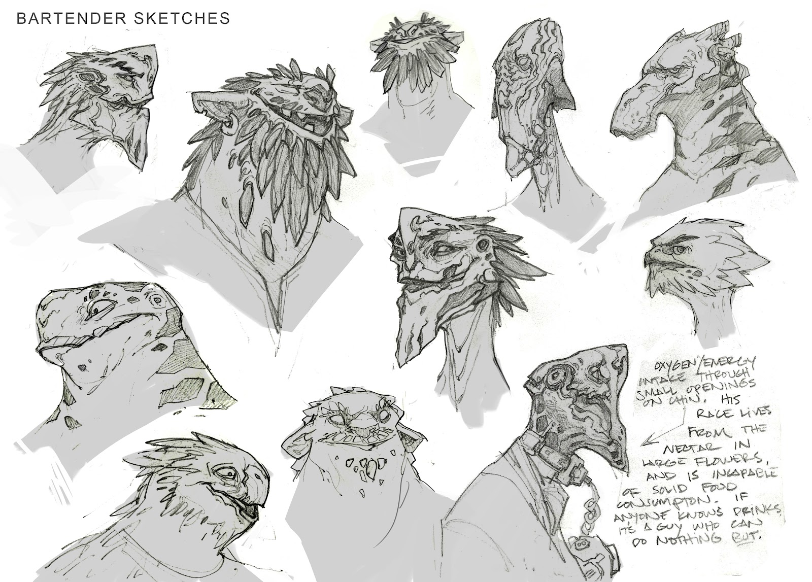 1600x1147 The Hubbell Telescope Alien Head Sketches - Alien Head Sketch