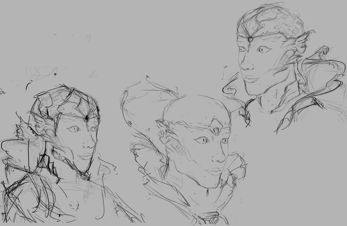 1177x768 Tinotenda Kingstone - Alien Head Sketch