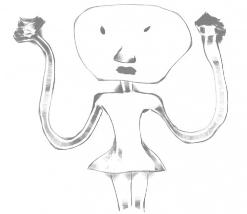 500x433 Alien Head - Alien Head Sketch