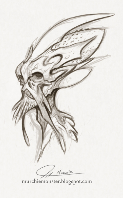 498x802 Artstation - Alien Sketch