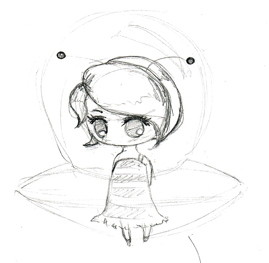 900x880 Chibi Alien Sketch By Wubster Cute Drawings - Alien Sketch