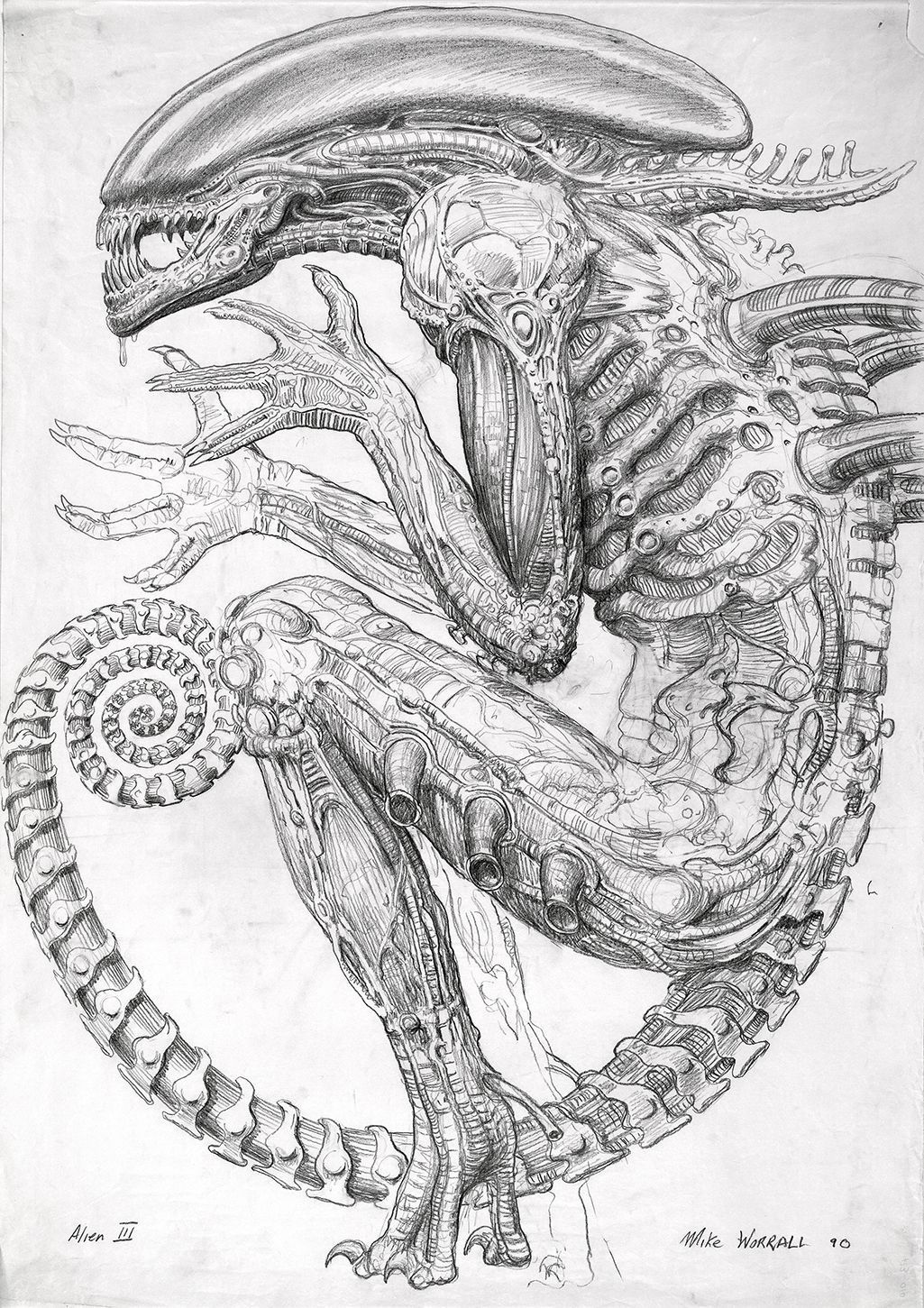 1025x1451 Never Before Seen Sketches That Inspired The Birth Of Alien - Alien Sketch