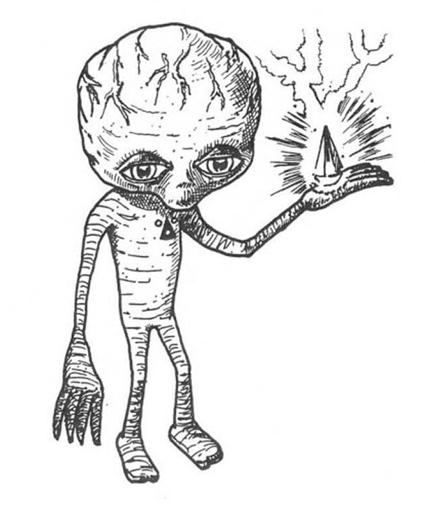 600x720 Sketch Of Alien - Alien Sketch