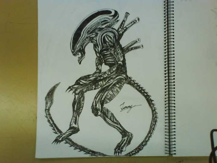 720x540 Alien Drawing, Pencil, Sketch, Colorful, Realistic Art Images - Alien Sketch Drawing