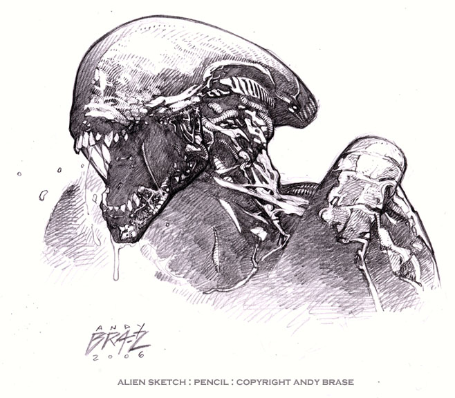 658x576 Alien Sketch By Andybrase - Alien Sketch Drawing