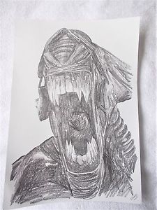 225x300 A4 Art Graphite Pencil Sketch Drawing Alien Movie Queen B Ebay - Alien Sketch Drawing
