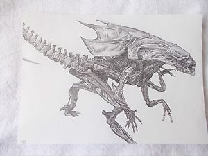 300x225 A4 Art Graphite Pencil Sketch Drawing Alien Queen From Alien Movie - Alien Sketch Drawing