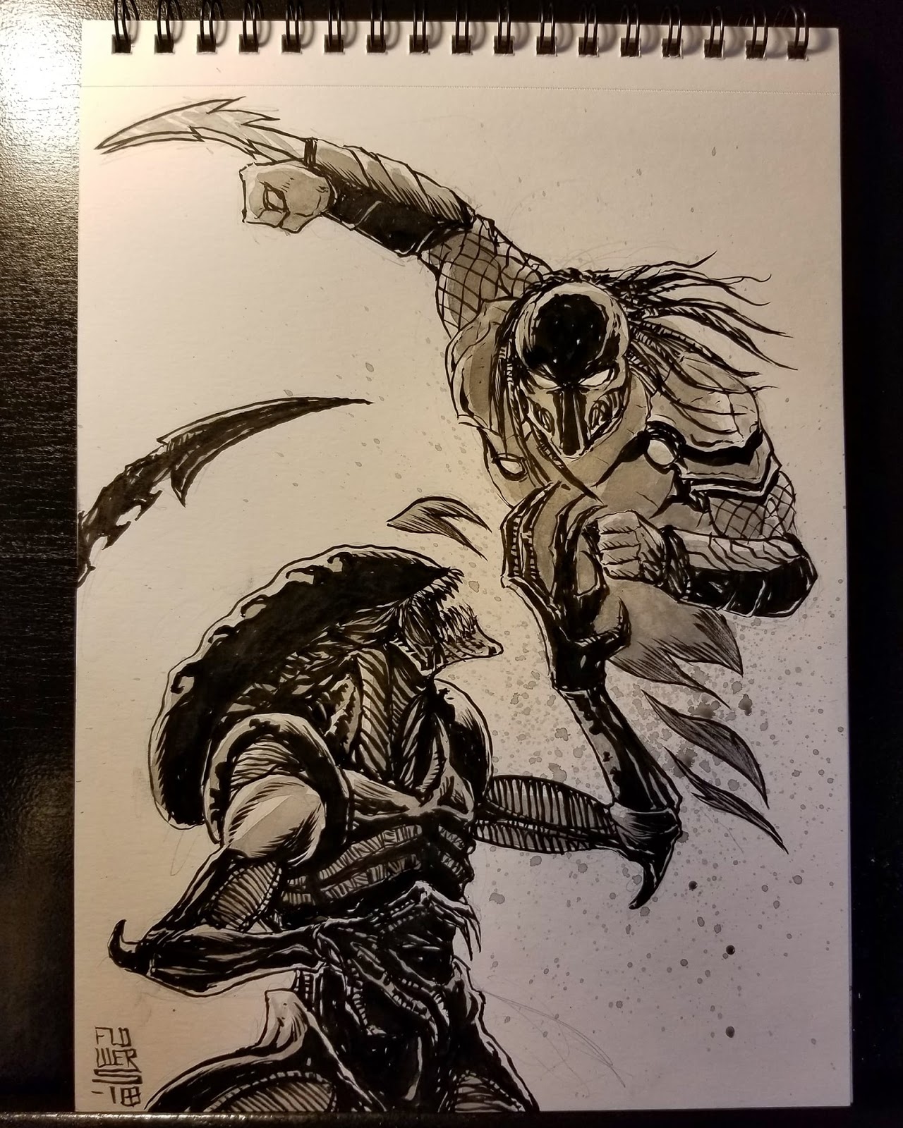 1280x1600 The Art Of Jason Flowers Alien Vs Predator Sketch Commission - Alien Vs Predator Sketch