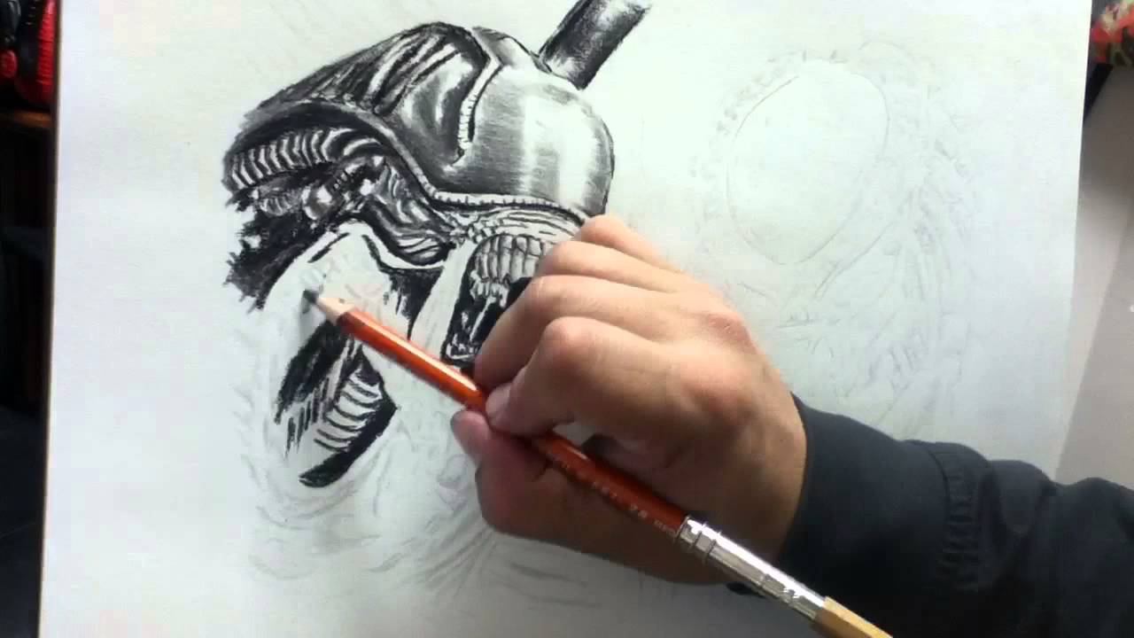 1280x720 Alien Vs Predator Speed Drawing - Alien Vs Predator Sketch