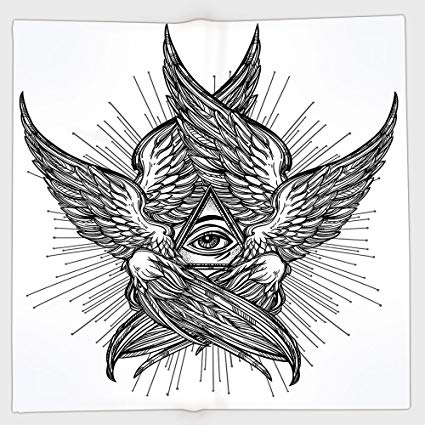 425x425 Cotton Microfiber Hand Towel,eye,all Seeing Eye Of - All Seeing Eye Sketch